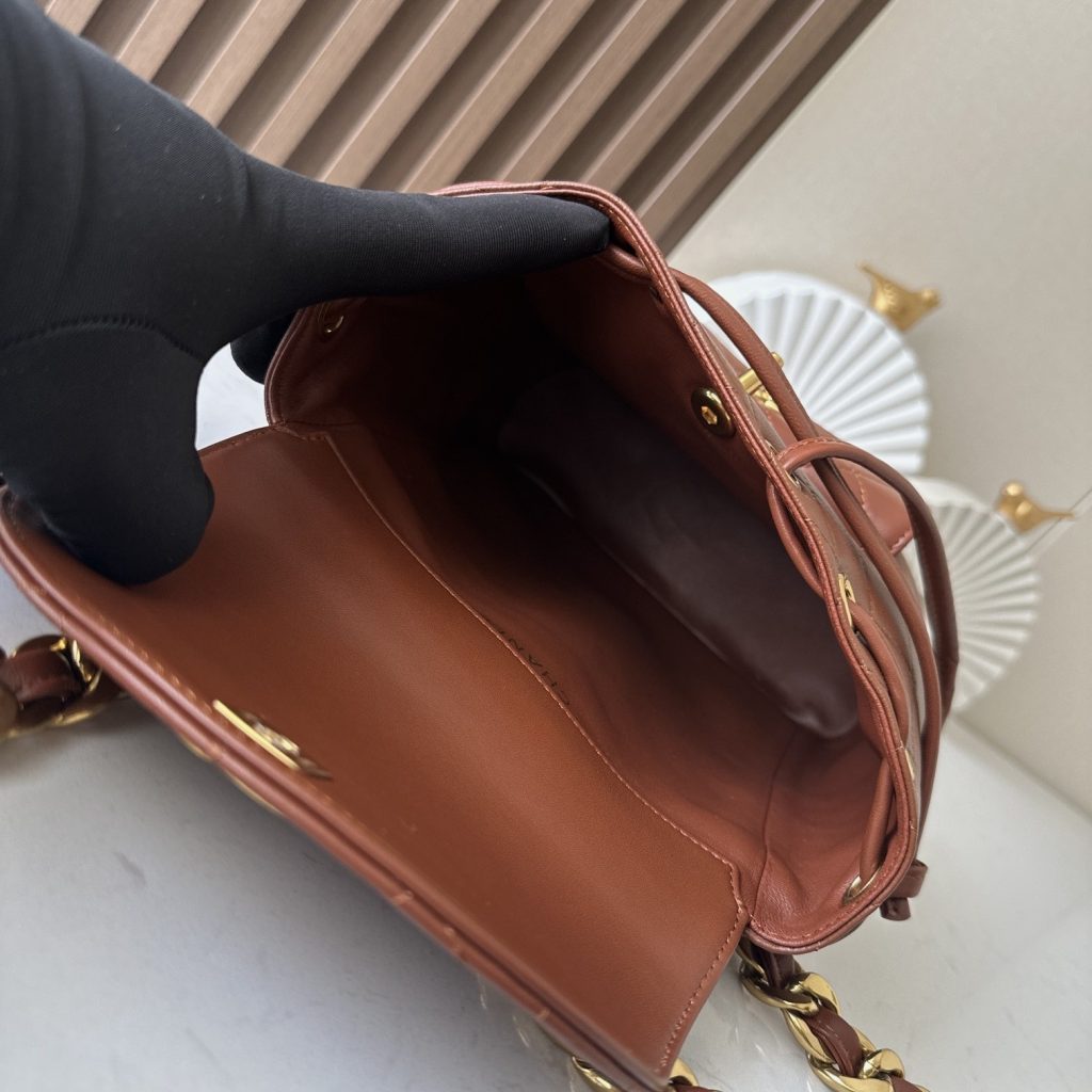 Chanel Rucksack Backpack in Soft Lambskin with Drawstring Closure for Handheld and Shoulder Carry