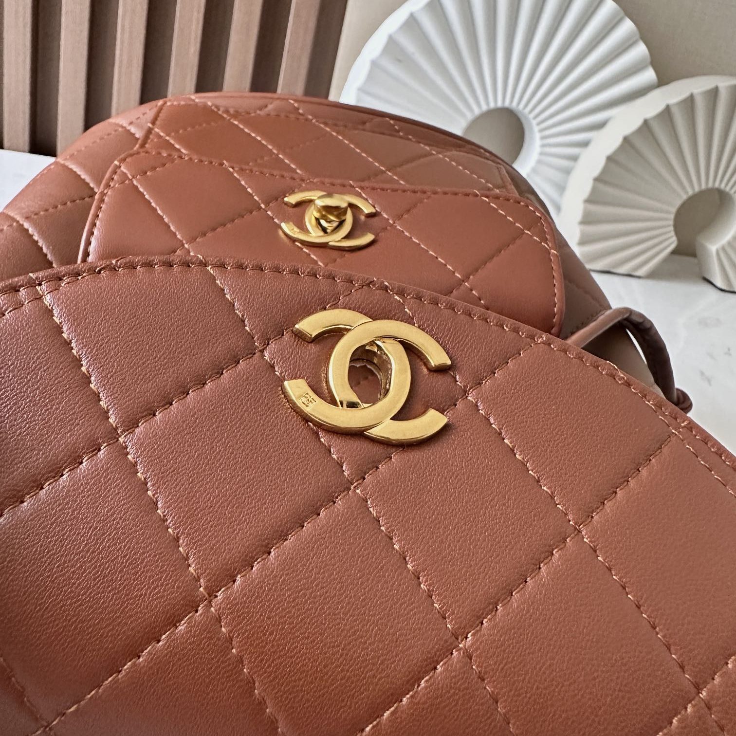 Chanel Rucksack Backpack in Soft Lambskin with Drawstring Closure for Handheld and Shoulder Carry