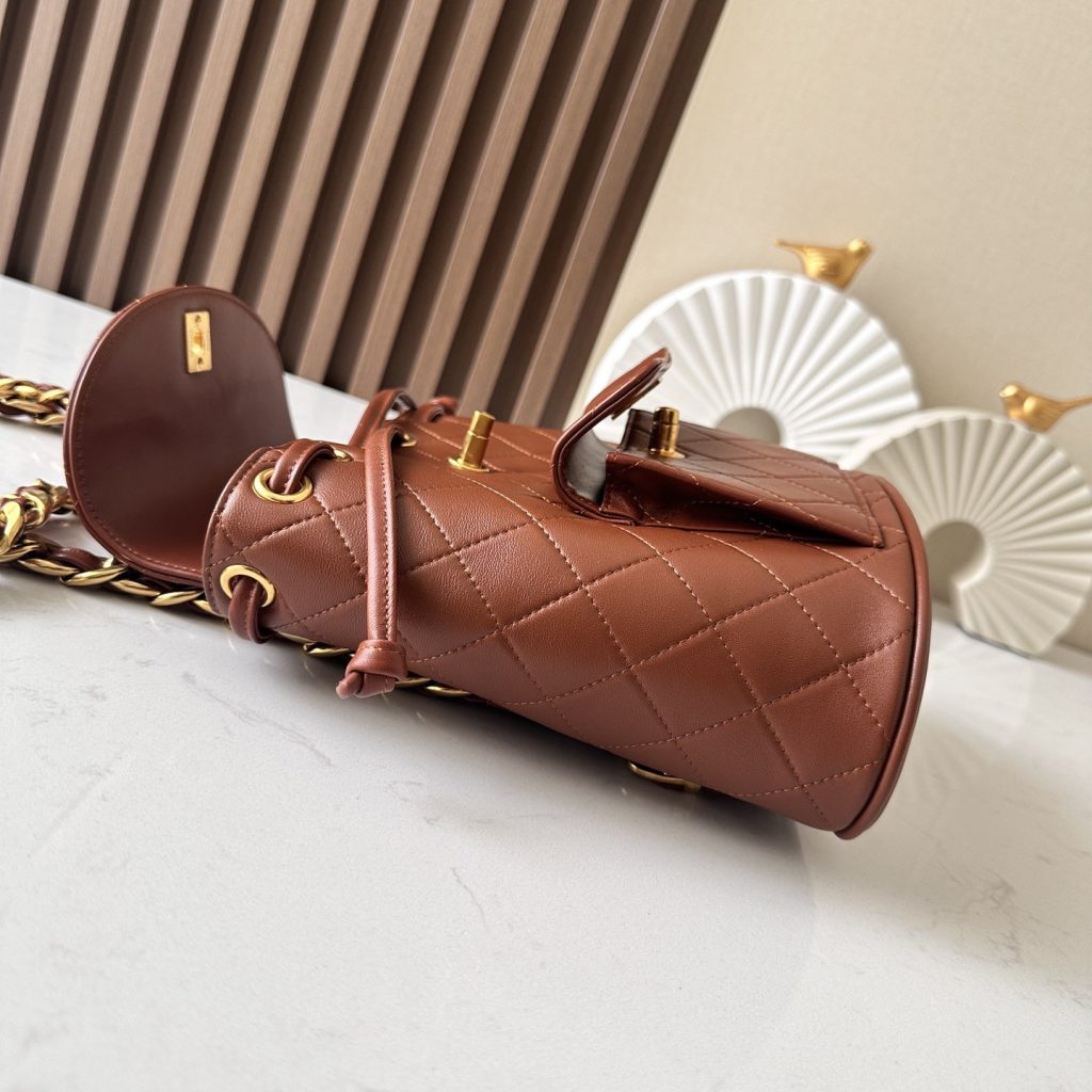 Chanel Rucksack Backpack in Soft Lambskin with Drawstring Closure for Handheld and Shoulder Carry