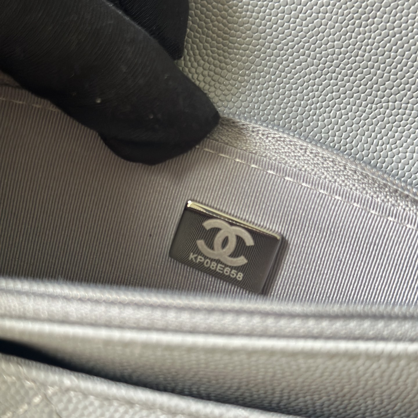 Chanel Top Handle WOC (Wallet on Chain) in Caviar Leather with Turn-lock Flap Closure for HandheldSh