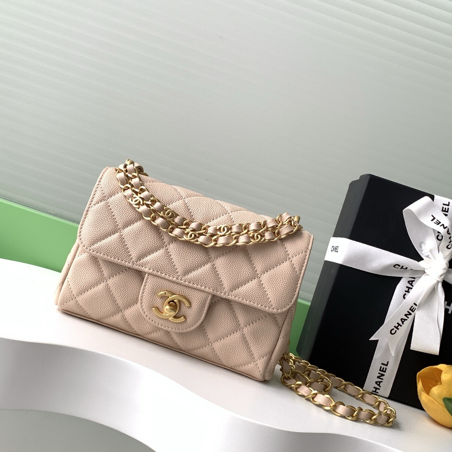 Chanel Classic Flap AS5239 in Caviar Leather with Turn Closure for Shoulder Bag and Crossbody Bags