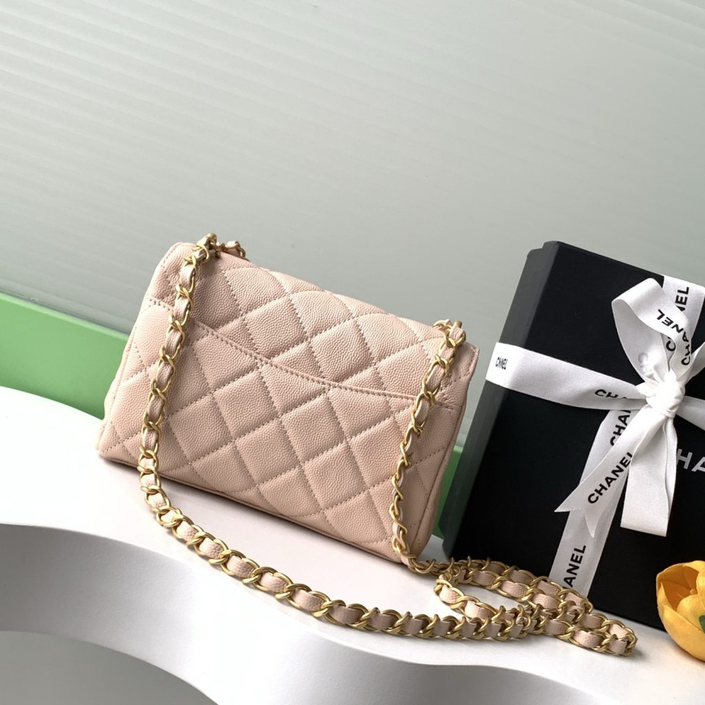 Chanel Classic Flap AS5239 in Caviar Leather with Turn Closure for Shoulder Bag and Crossbody Bags