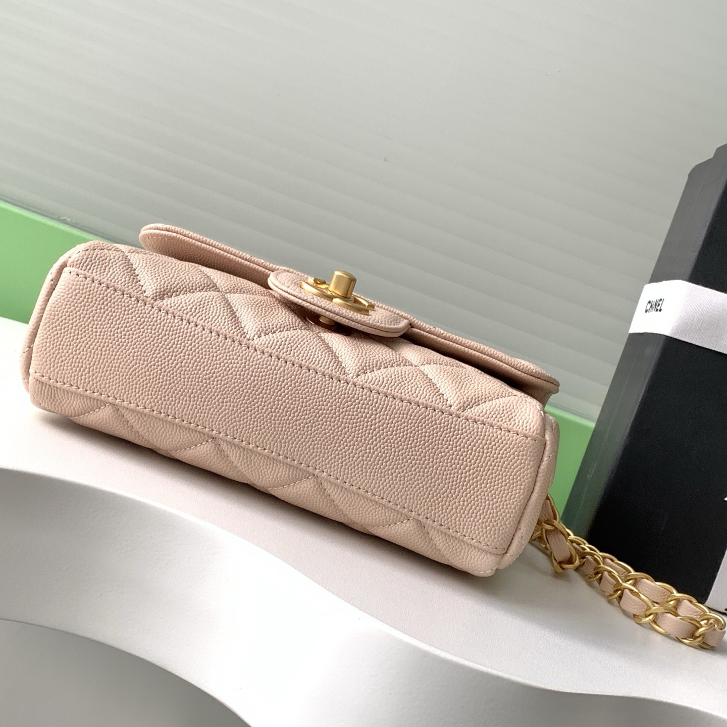 Chanel Classic Flap AS5239 in Caviar Leather with Turn Closure for Shoulder Bag and Crossbody Bags