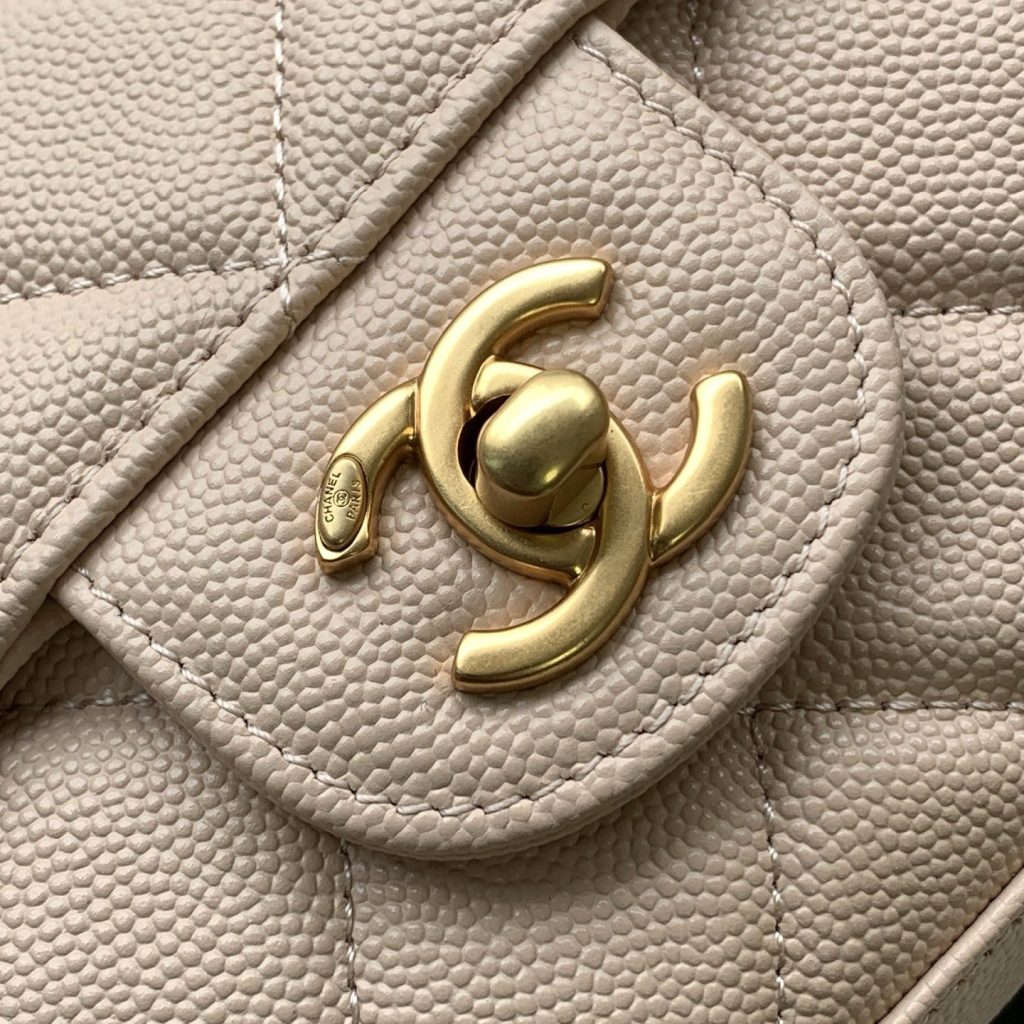 Chanel Classic Flap AS5239 in Caviar Leather with Turn Closure for Shoulder Bag and Crossbody Bags
