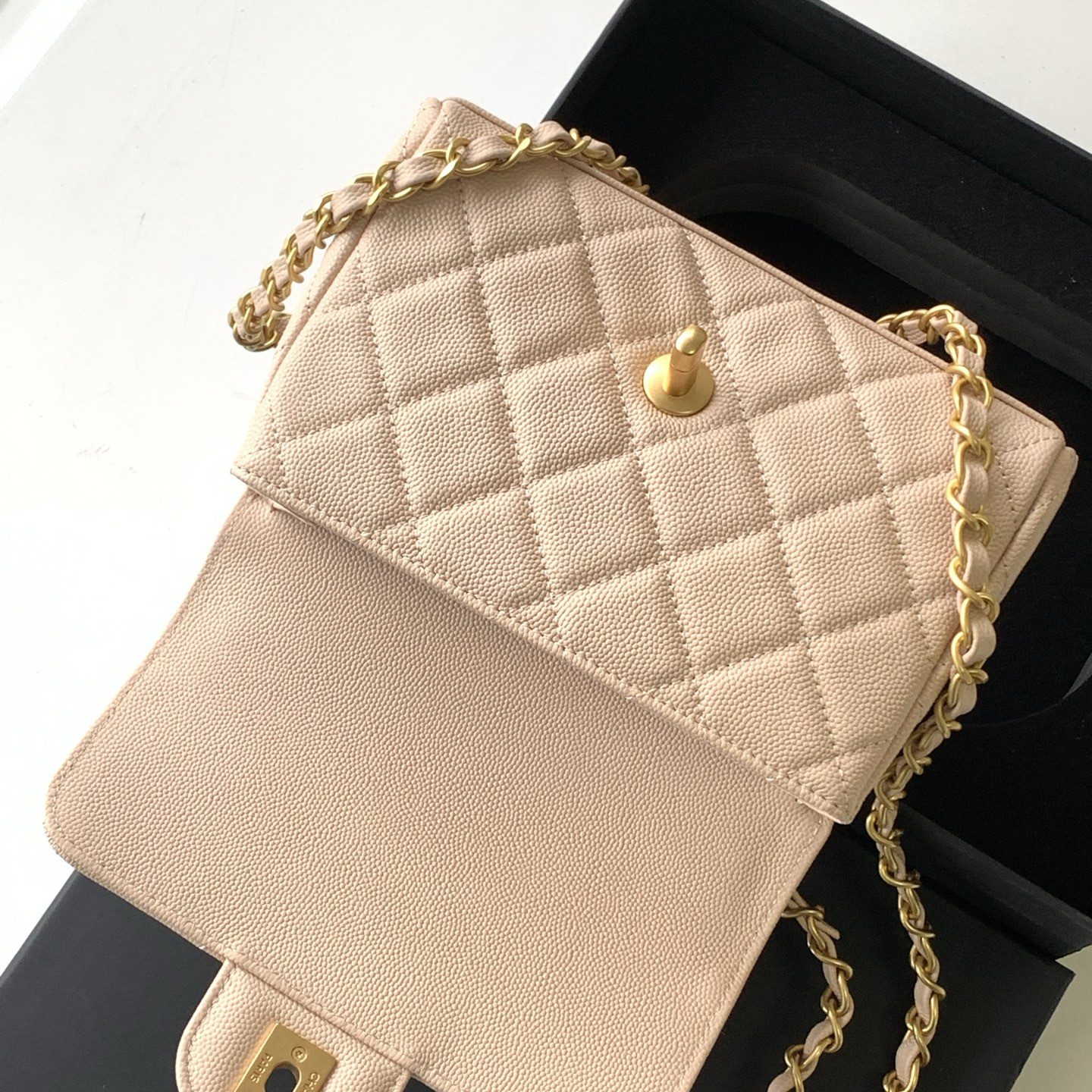 Chanel Classic Flap AS5239 in Caviar Leather with Turn Closure for Shoulder Bag and Crossbody Bags
