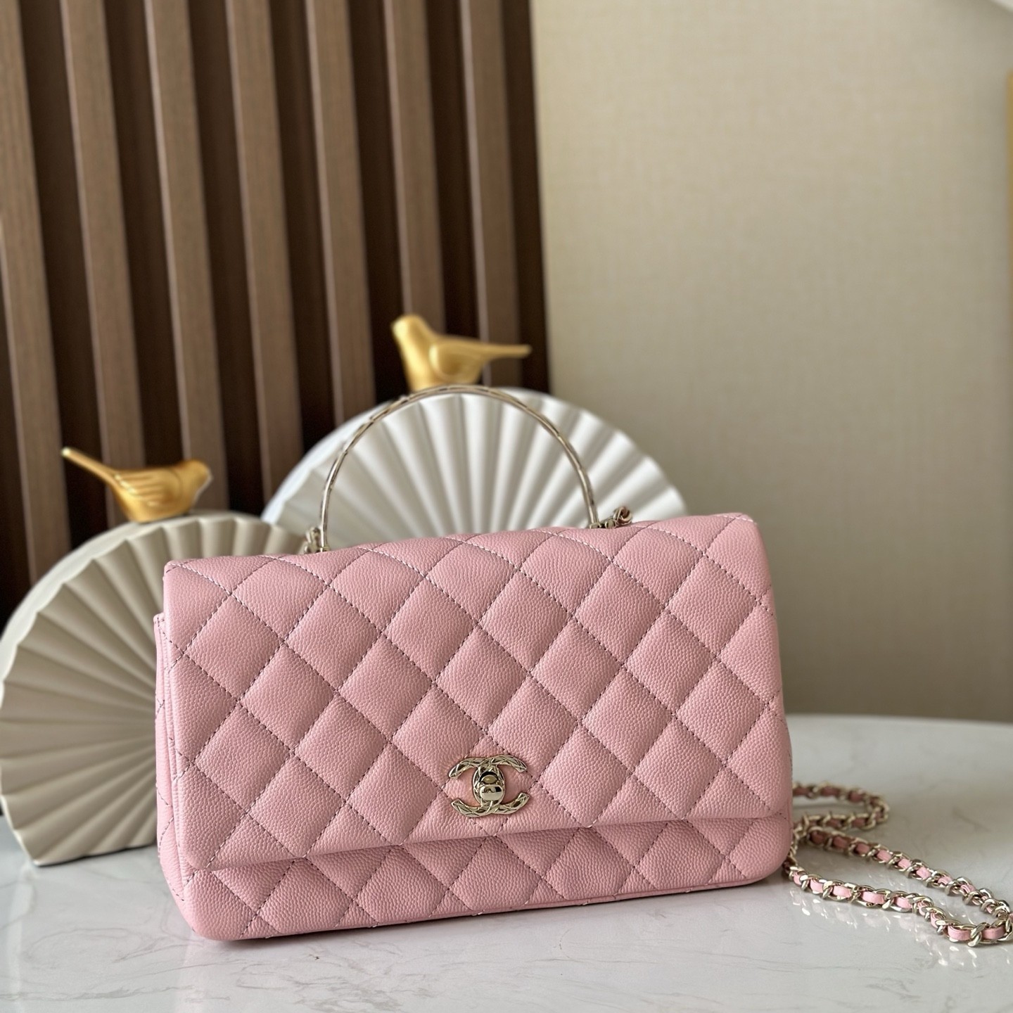 Chanel CocoCrush Mini in Caviar Leather with Turn-lock Flap for Shoulder Crossbody Bag Carry