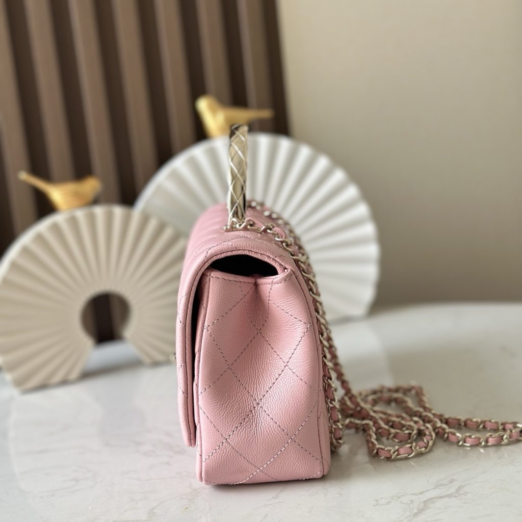 Chanel CocoCrush Mini in Caviar Leather with Turn-lock Flap for Shoulder Crossbody Bag Carry