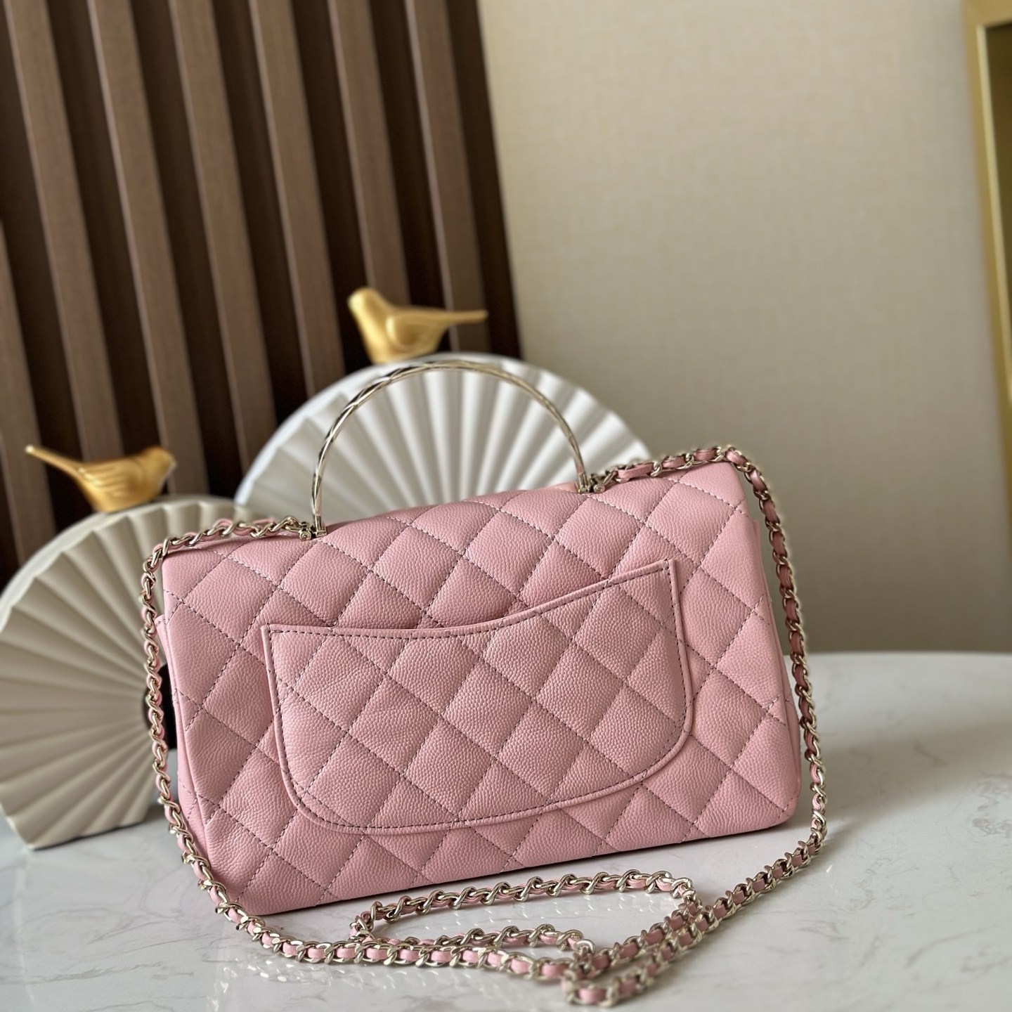 Chanel CocoCrush Mini in Caviar Leather with Turn-lock Flap for Shoulder Crossbody Bag Carry