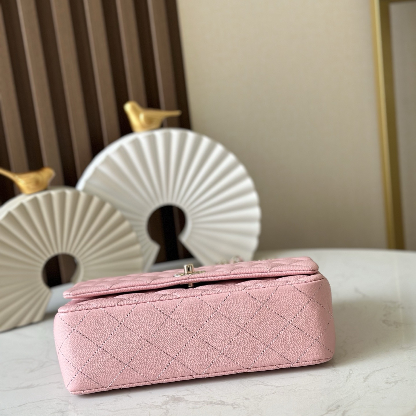Chanel CocoCrush Mini in Caviar Leather with Turn-lock Flap for Shoulder Crossbody Bag Carry