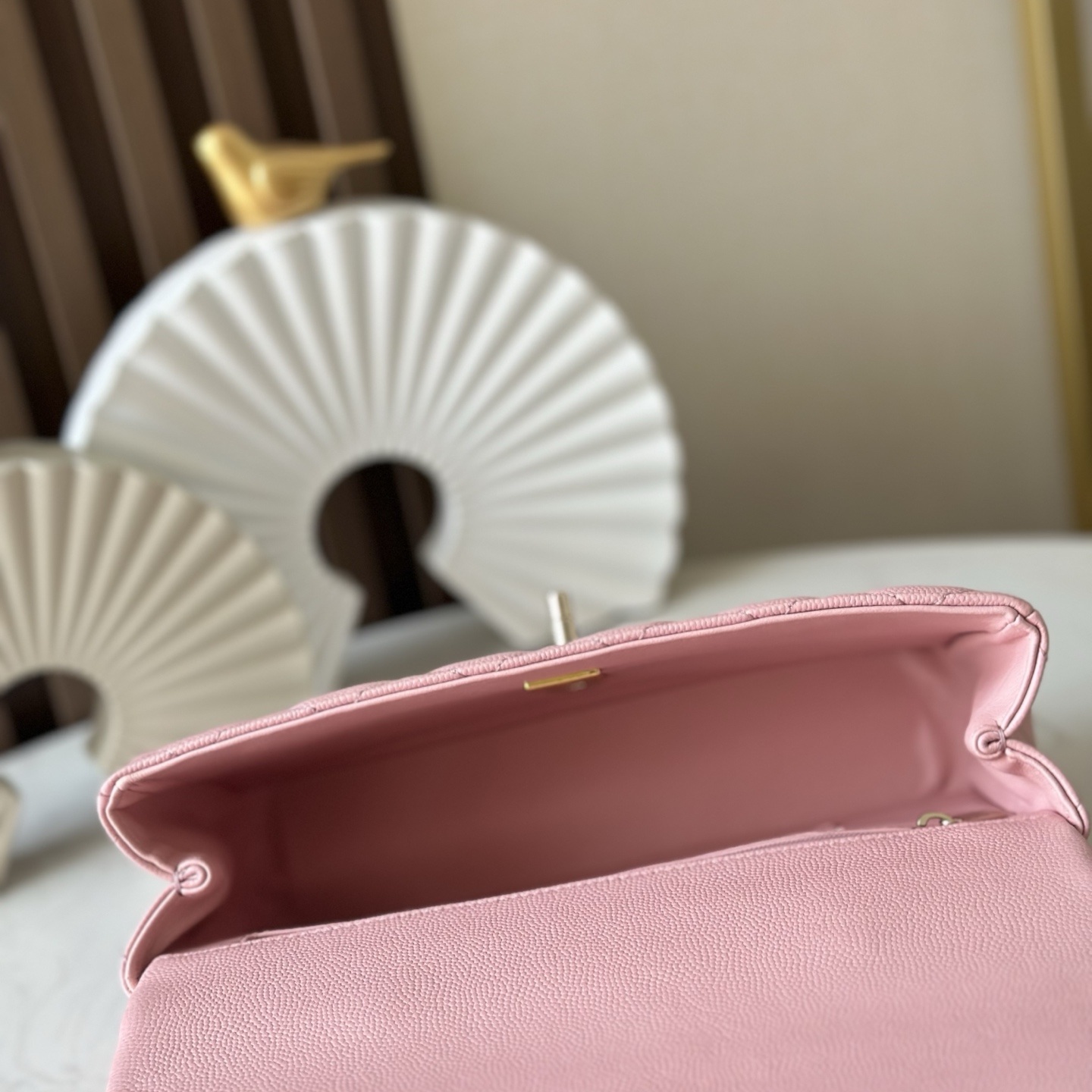 Chanel CocoCrush Mini in Caviar Leather with Turn-lock Flap for Shoulder Crossbody Bag Carry