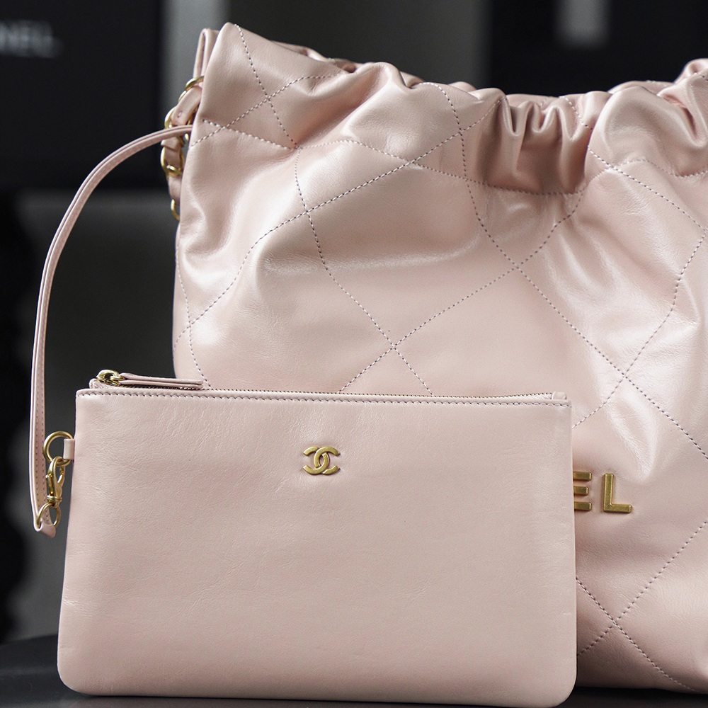 Chanel 22 in Antiba Calfskin with Drawstring for Shoulder Handheld Carry Designer Bag