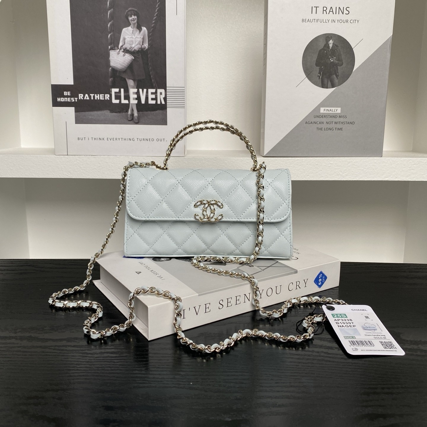Chanel Kelly (Long Handle) in Caviar Leather with Magnetic Snap Closure for HandheldShoulderCrossbod