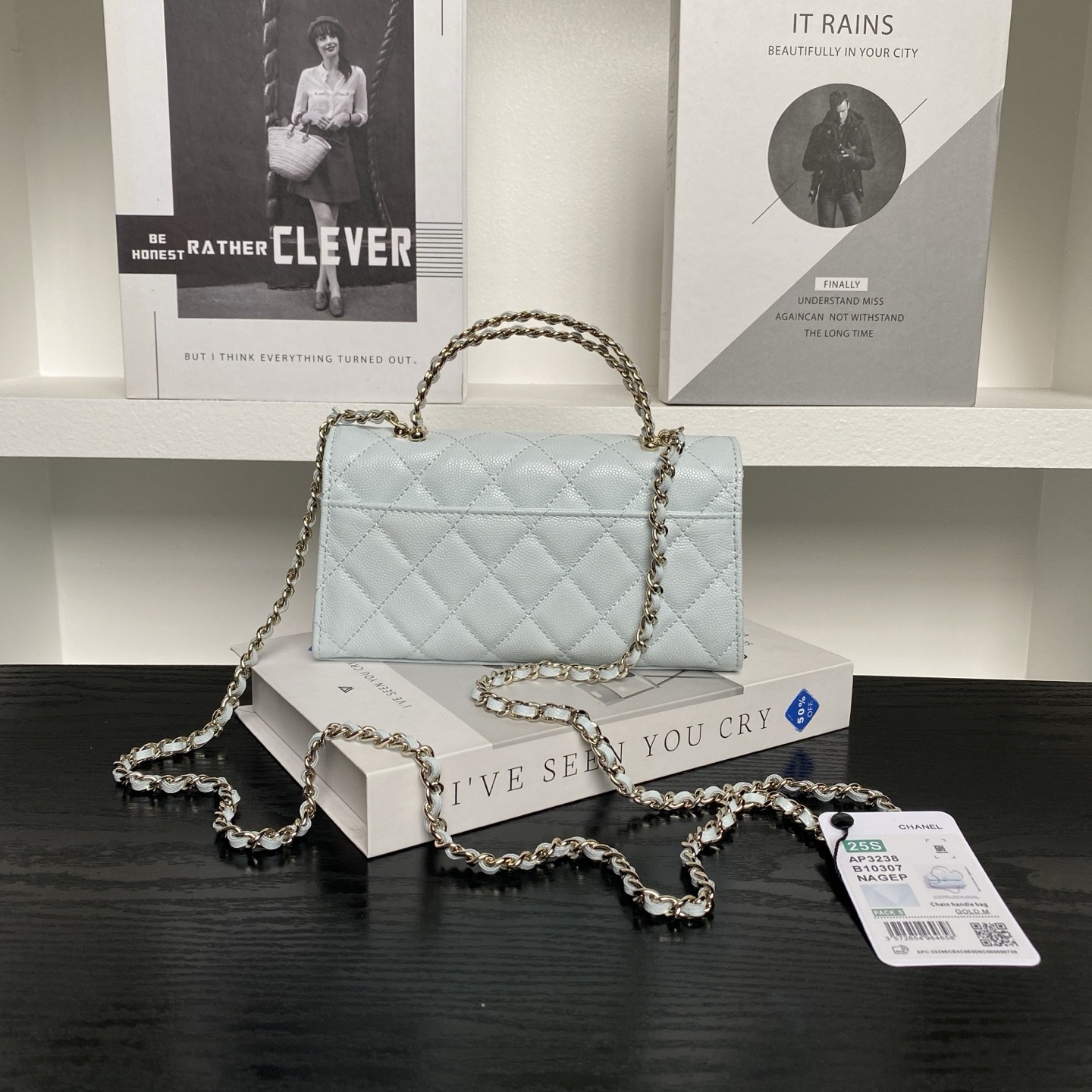 Chanel Kelly (Long Handle) in Caviar Leather with Magnetic Snap Closure for HandheldShoulderCrossbod