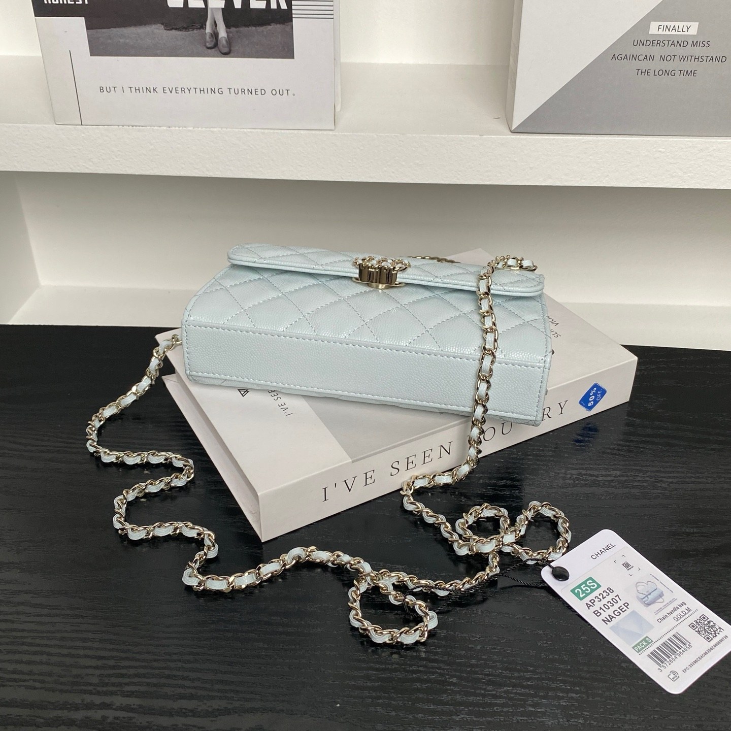 Chanel Kelly (Long Handle) in Caviar Leather with Magnetic Snap Closure for HandheldShoulderCrossbod
