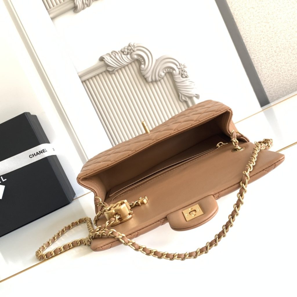 Chanel Classic Flap in Caviar Leather with Turn-lock for Shoulder Crossbody Carry Medium