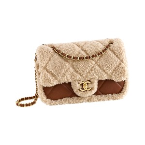 Chanel Classic Flap in Shearling and Lambskin with Turn-lock for Shoulder Crossbody Carry