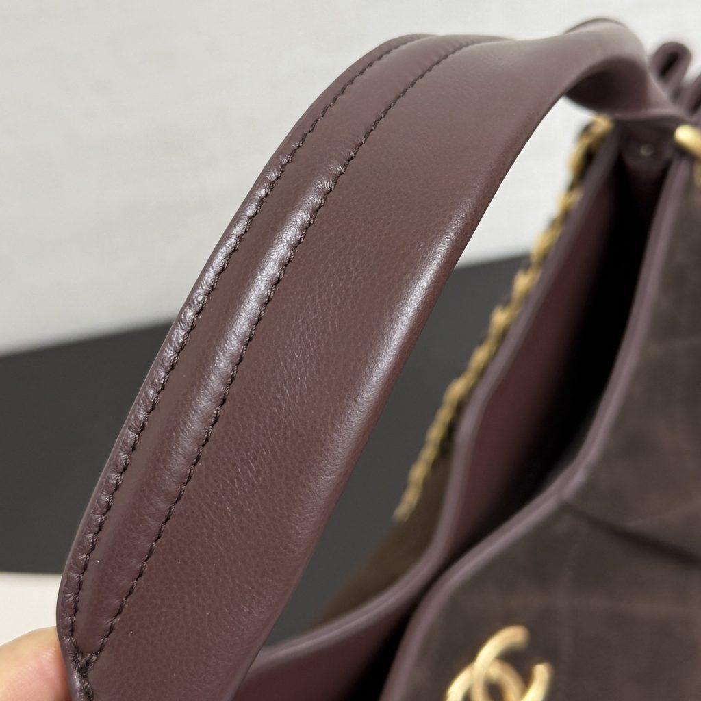 Chanel Hobo Bag in Soft Suede with Slip Top for Handheld Shoulder Crossbody Carry