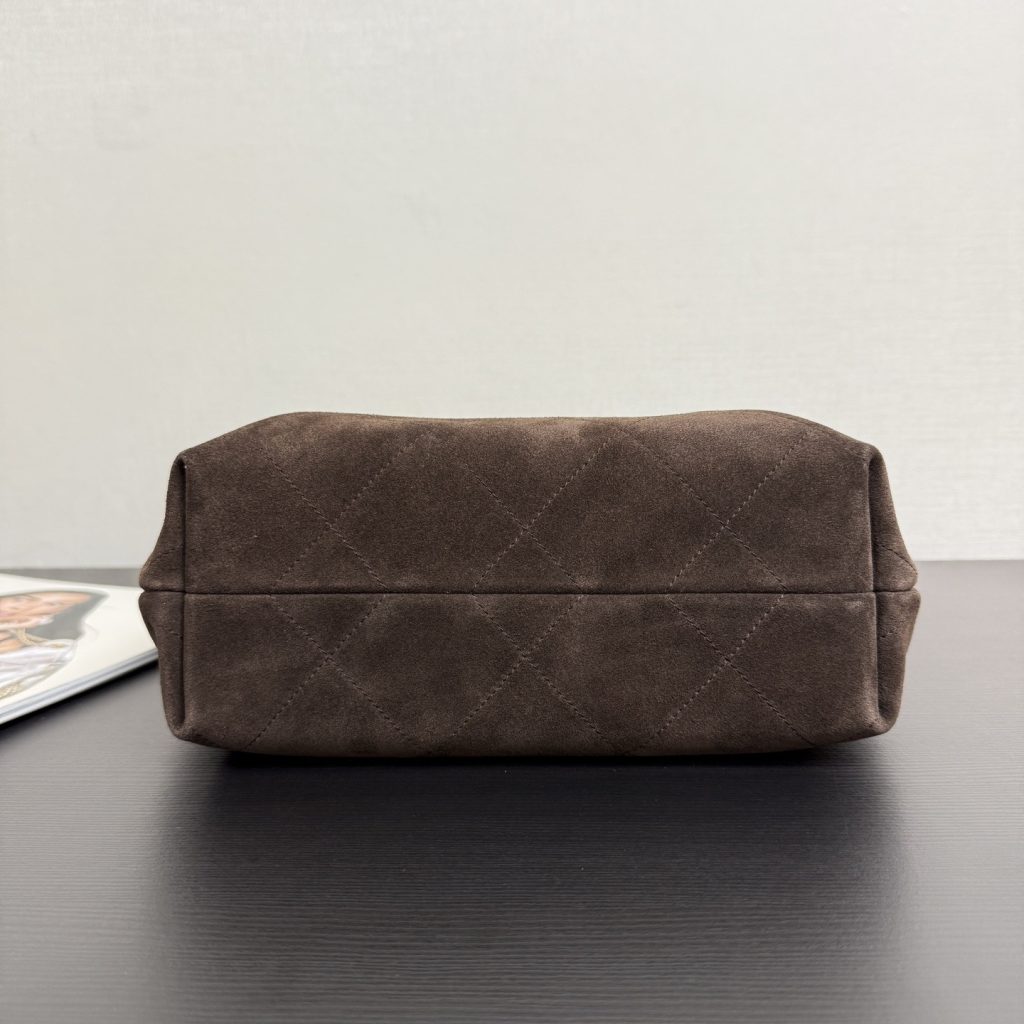 Chanel Hobo Bag in Soft Suede with Slip Top for Handheld Shoulder Crossbody Carry