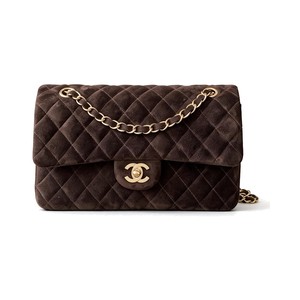 Chanel Classic Flap Medium in Suede with Twist Lock for Shoulder Crossbody Bag Carry