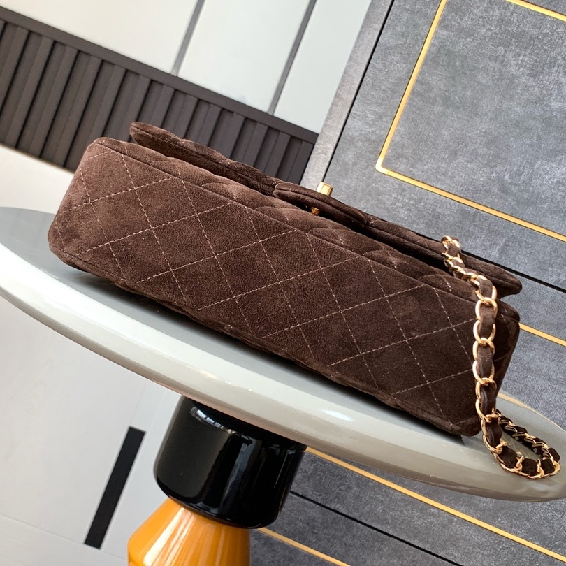 Chanel Classic Flap Medium in Suede with Twist Lock for Shoulder Crossbody Bag Carry