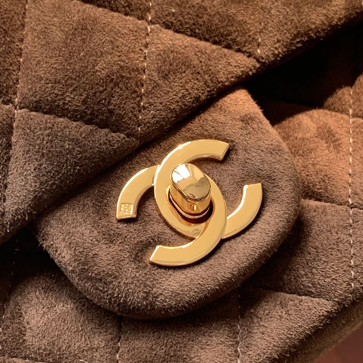 Chanel Classic Flap Medium in Suede with Twist Lock for Shoulder Crossbody Bag Carry