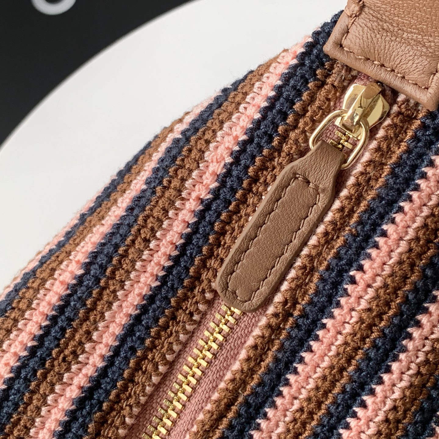 Chanel Bucket Bag Medium in Knitted Wool/Cotton Blend with Open Top Closure for Hand Shoulder Carry