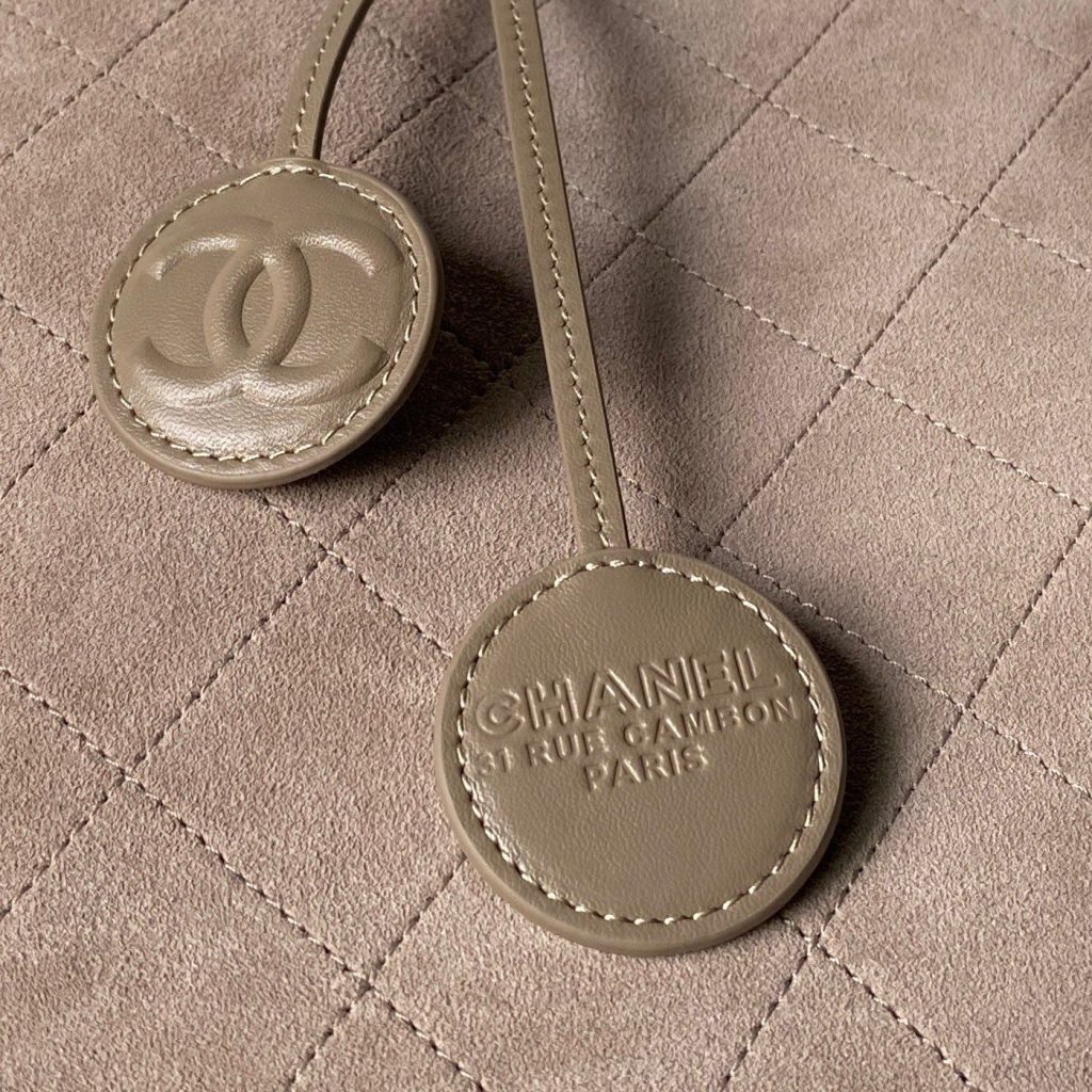 Chanel Bucket Bag in Soft Suede with Open Top for Handheld Shoulder Crossbody Carry
