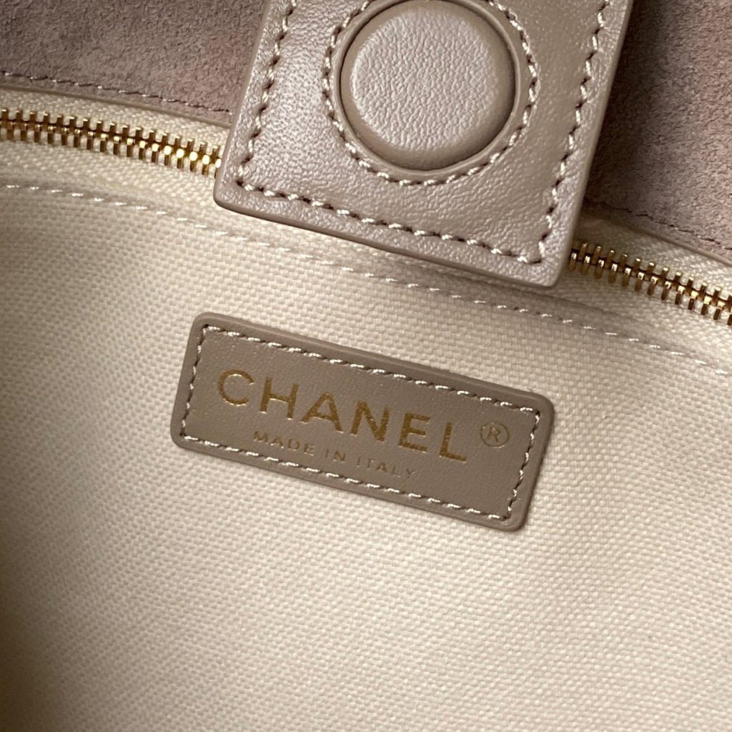 Chanel Bucket Bag in Soft Suede with Open Top for Handheld Shoulder Crossbody Carry