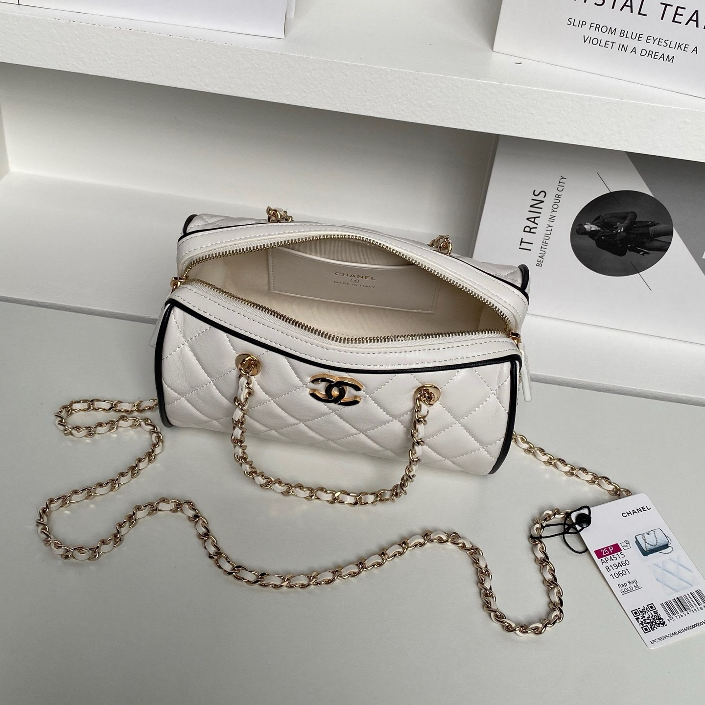 Chanel 25P Bowling in Lambskin with Zipper and Detachable Chain for Handheld Shoulder Carry