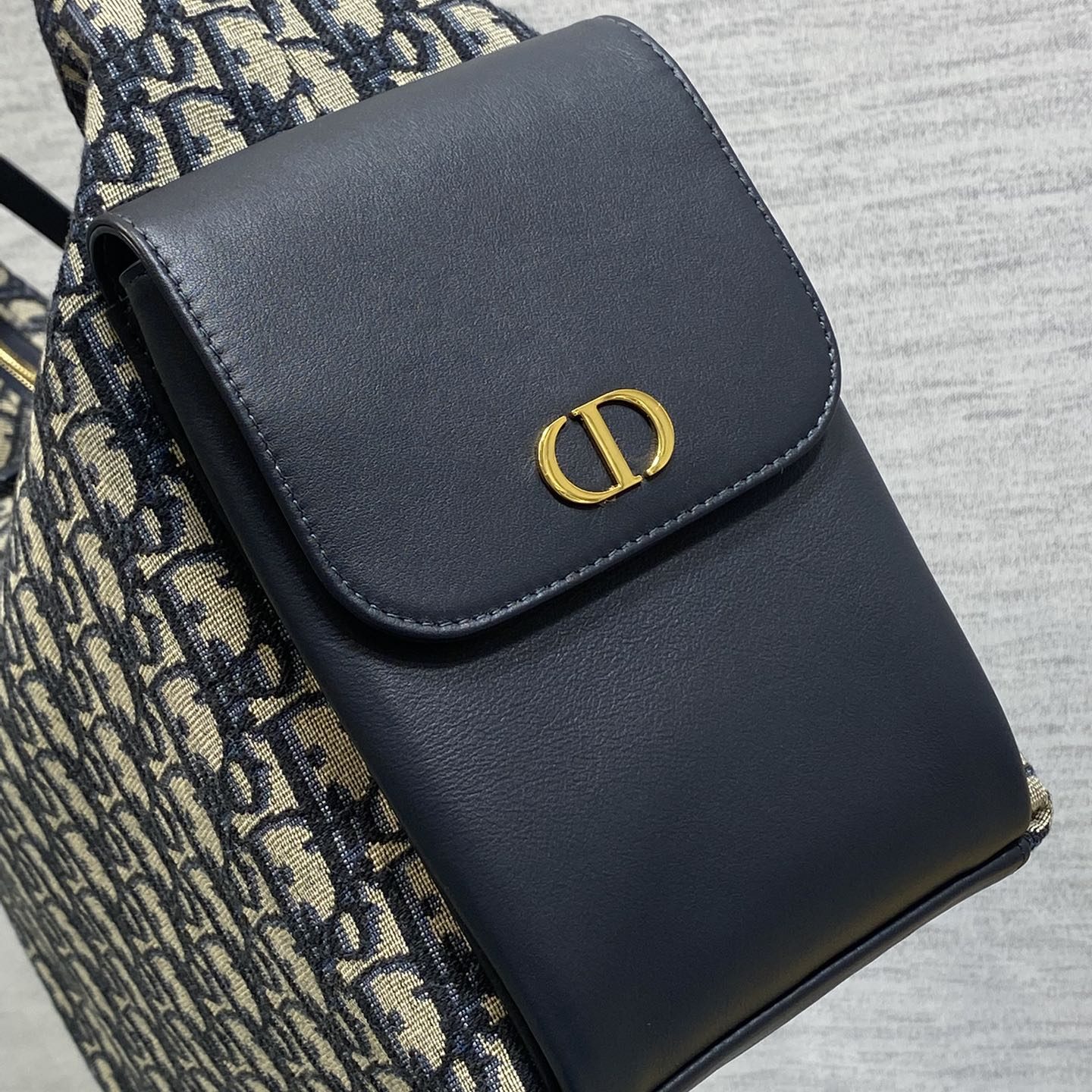 Dior Book Tote in Oblique Canvas with Lambskin Leather Trim and Zipper for Handheld Shoulder Carry