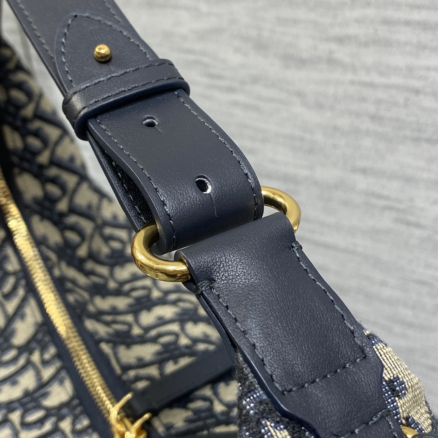 Dior Book Tote in Oblique Canvas with Lambskin Leather Trim and Zipper for Handheld Shoulder Carry