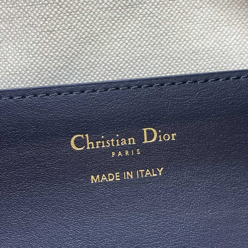 Dior Book Tote in Oblique Canvas with Lambskin Leather Trim and Zipper for Handheld Shoulder Carry