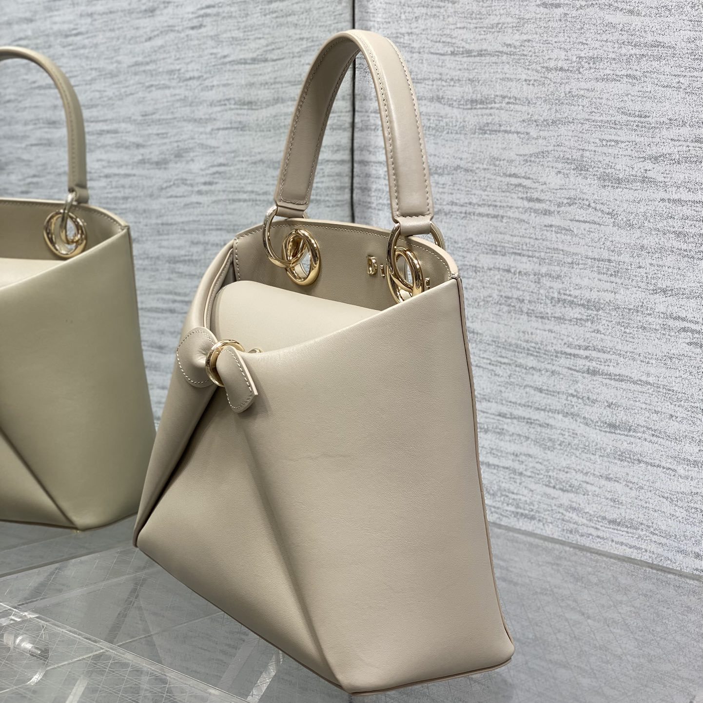 Dior Book Tote in Calfskin with Open Top for Handheld Shoulder Carry Oblique Medium