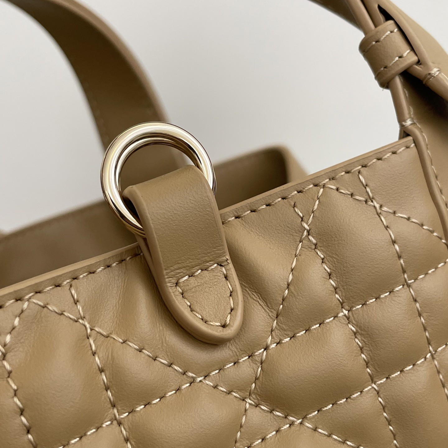 Dior Book Tote in Cannage Calfskin with Open Top for Handheld Carry 25cm in Beige Color