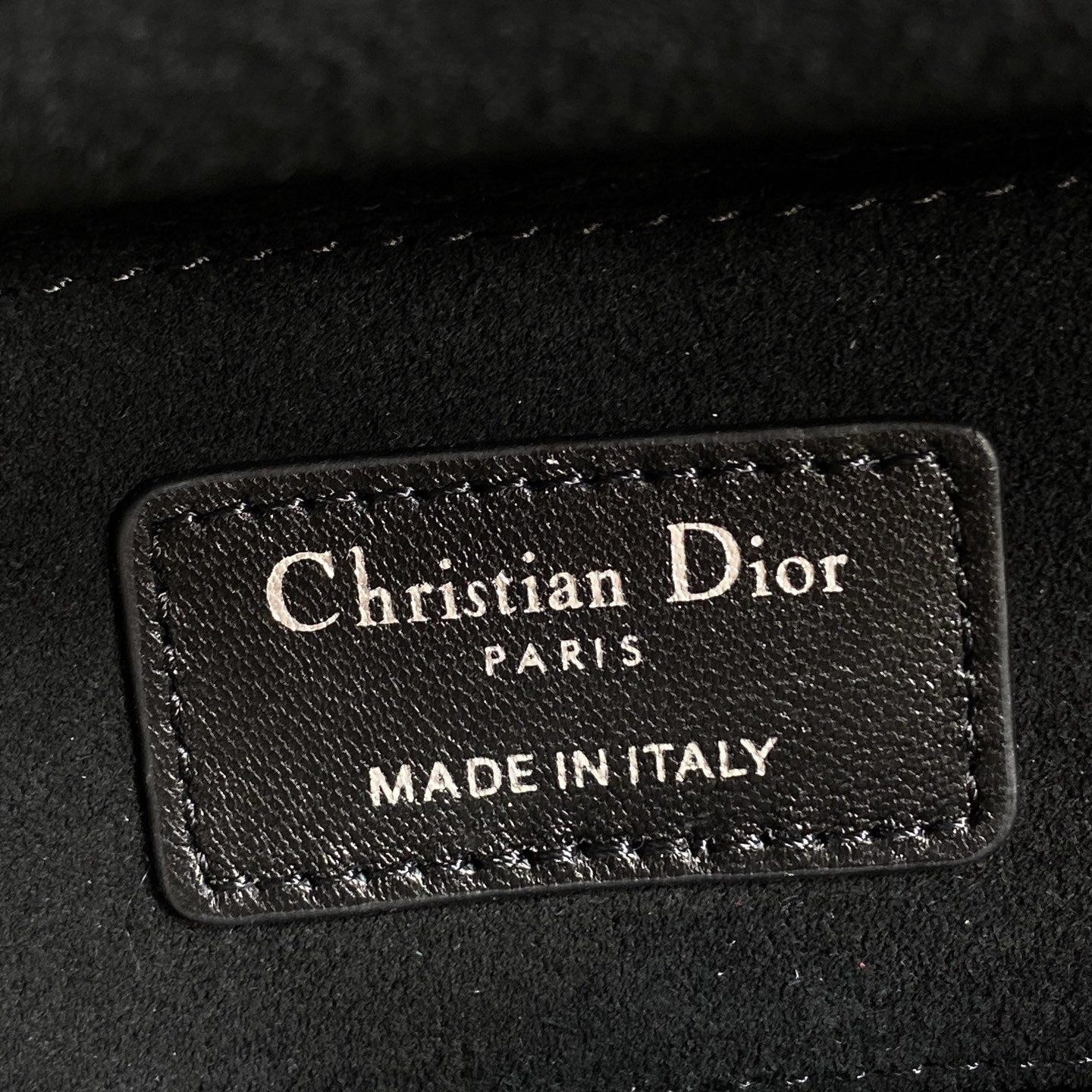 Dior Lady in Black Cannage Embroidered Leather with Magnetic Snap for Handheld Carry