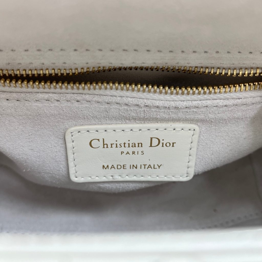 Dior Lady in Cannage Lamé Leather with Magnetic Snap for Handheld Shoulder Bag Carry