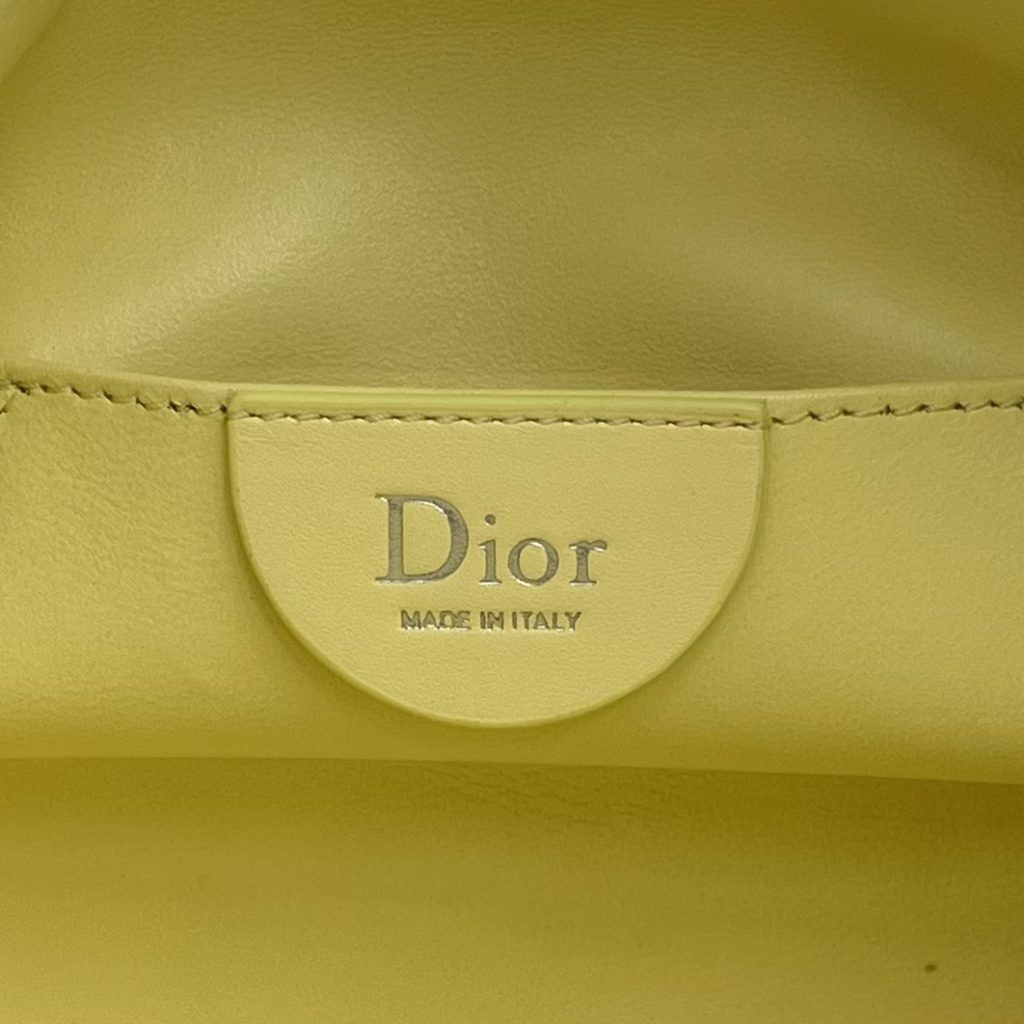 Dior Lady in Cannage Lamé Leather with Top Handle and Magnetic Snap for Handheld Shoulder Carry
