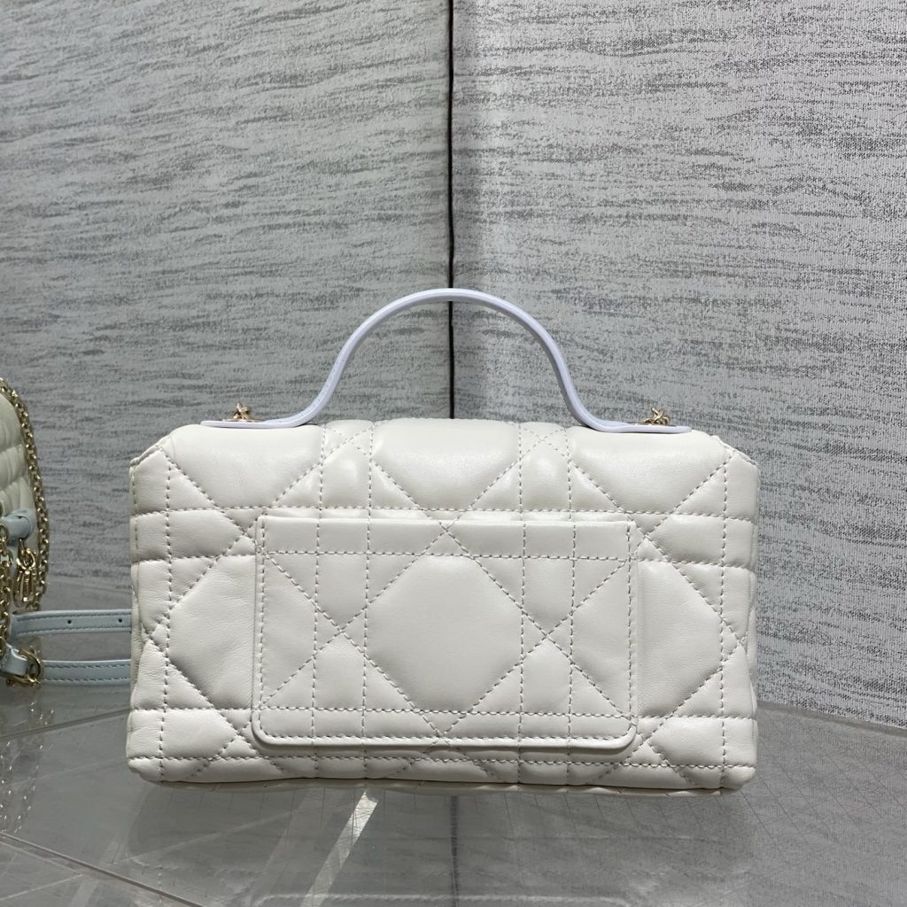 Dior Lady in Cannage Lamé Leather with Magnetic Snap for Handheld Shoulder Crossbody Carry