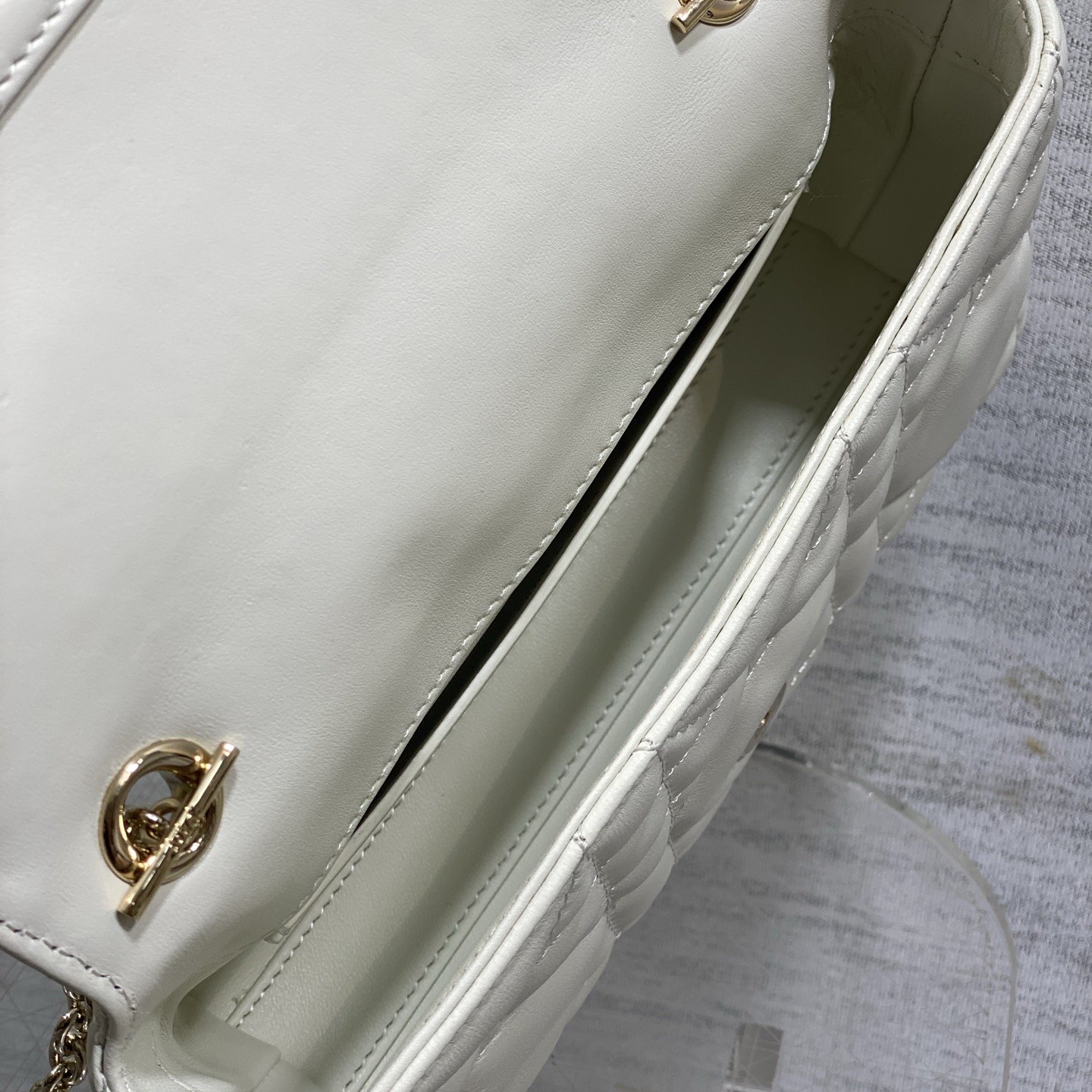 Dior Lady in Cannage Lamé Leather with Magnetic Snap for Handheld Shoulder Crossbody Carry
