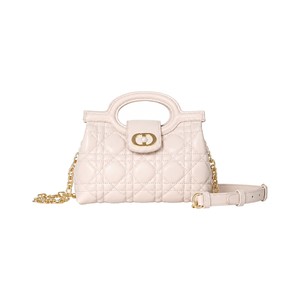 Dior Lady in Cannage Lamé Leather with Magnetic Snap for Handheld Shoulder Carry