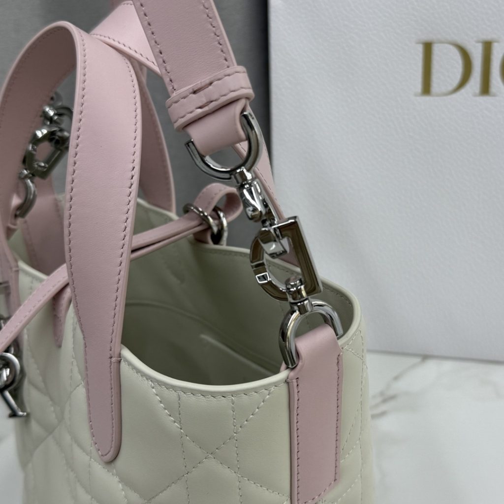 Dior Book Tote in Cannage Alcantara with Open Top Mini for Handheld Shoulder Carry