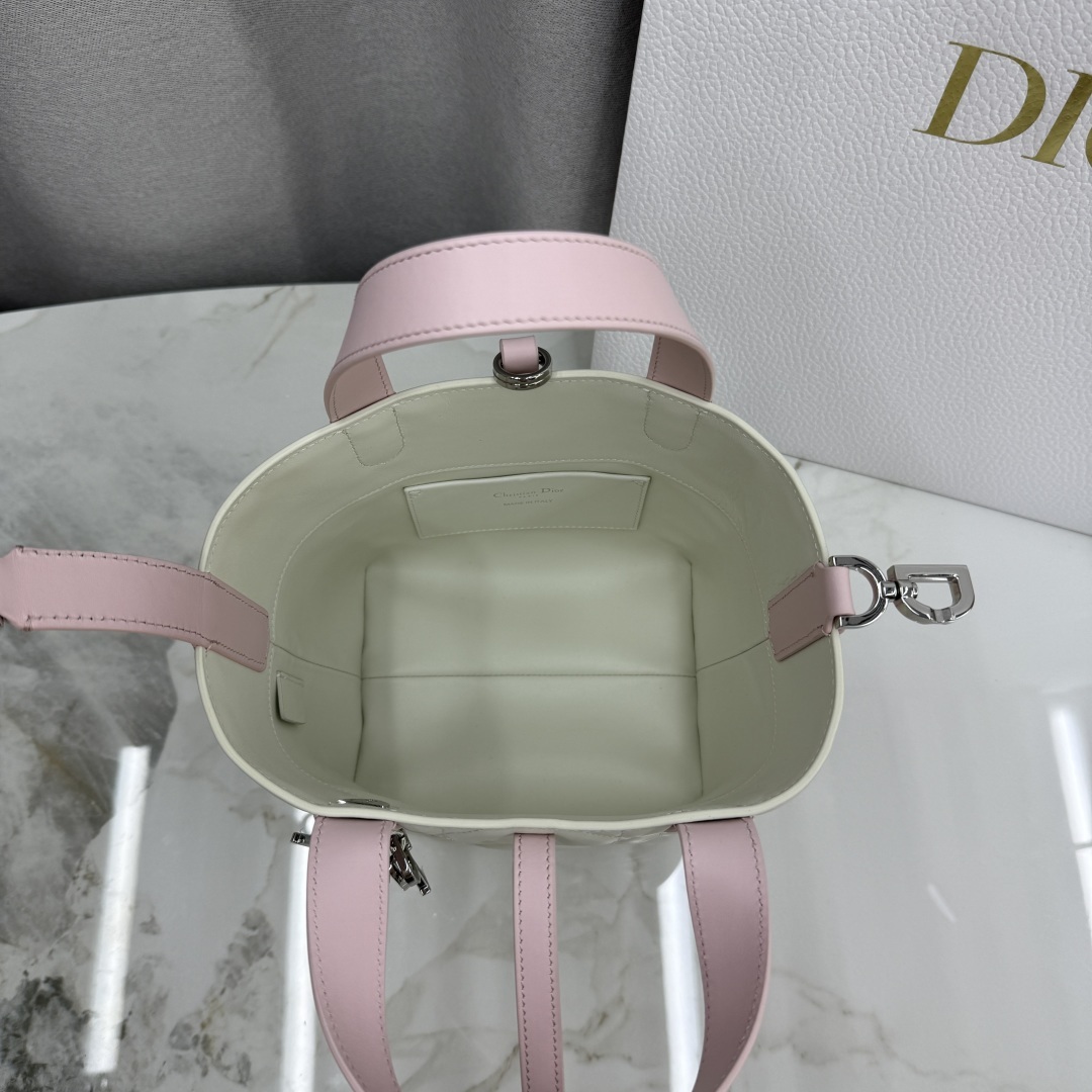 Dior Book Tote in Cannage Alcantara with Open Top Mini for Handheld Shoulder Carry