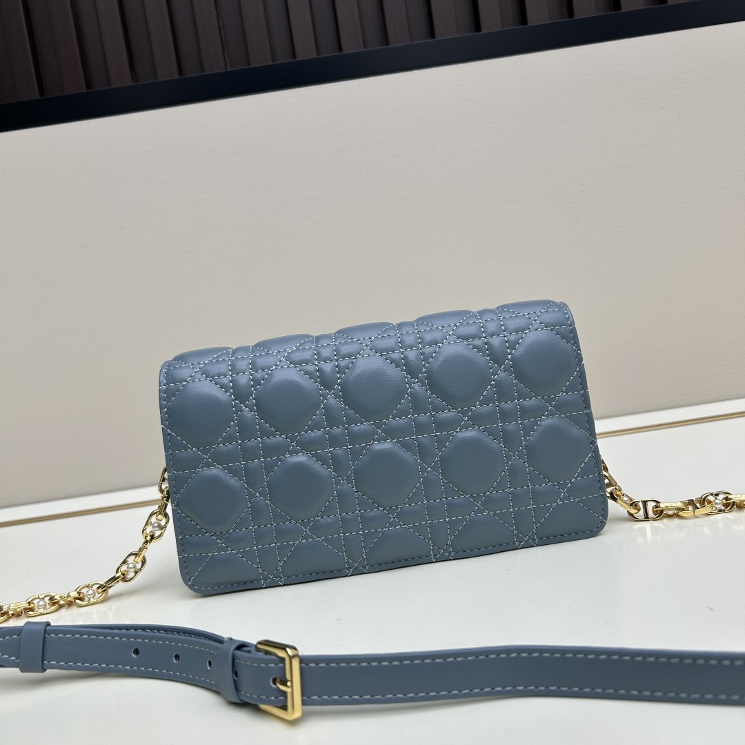 Dior Lady Mini in Cannage Lamé Quilted Leather with Magnetic Snap Designer Bag