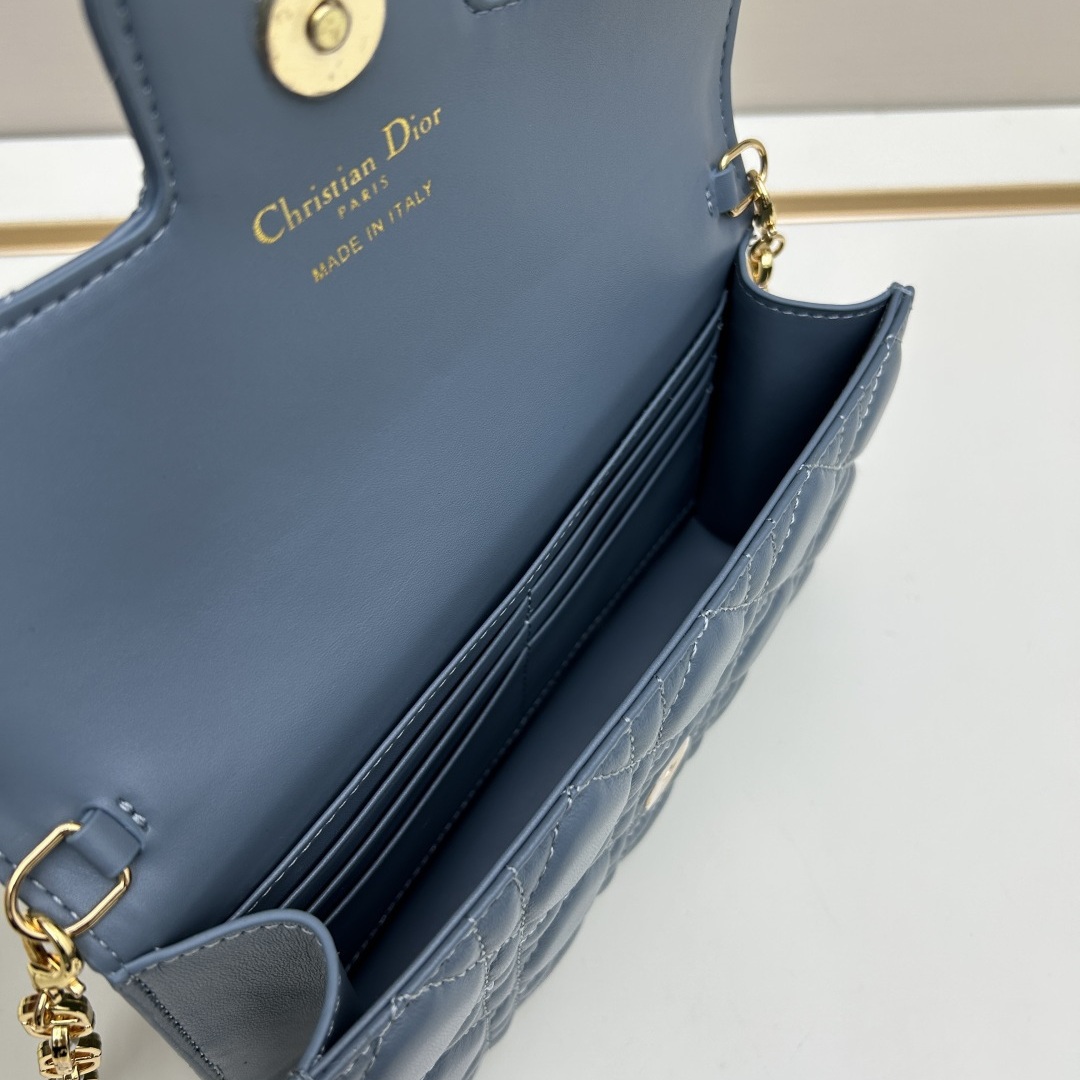 Dior Lady Mini in Cannage Lamé Quilted Leather with Magnetic Snap Designer Bag