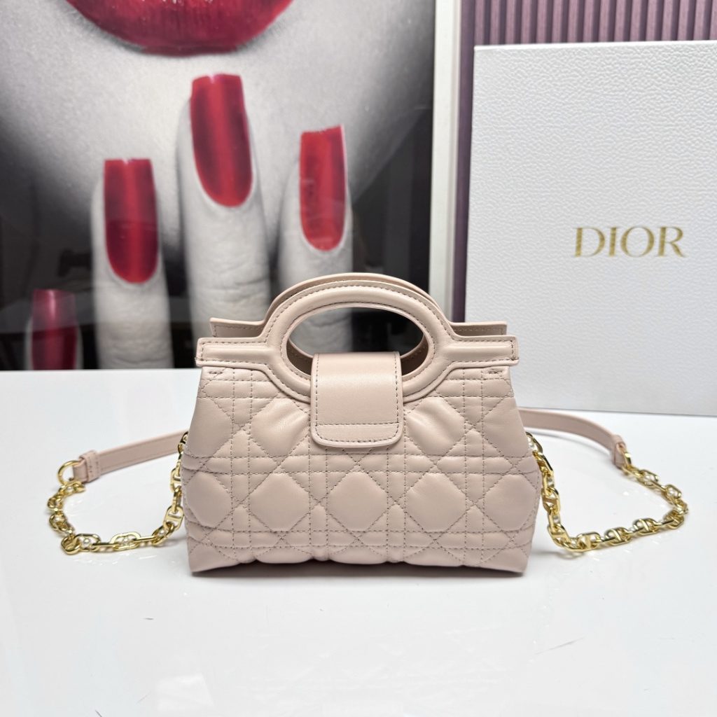 Dior Book Tote in Cannage Matelassé Lambskin with Open Top Closure for HandheldShoulderCrossbody