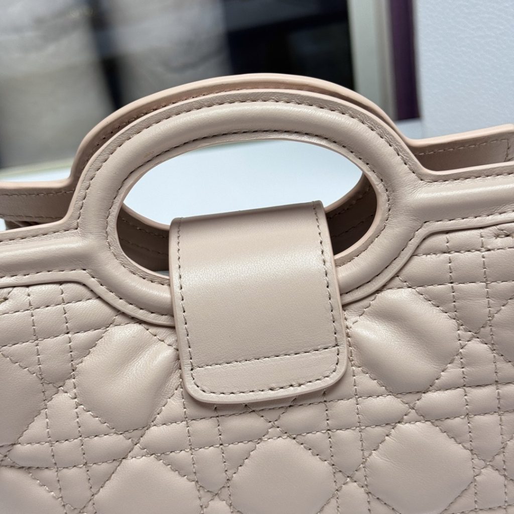 Dior Book Tote in Cannage Matelassé Lambskin with Open Top Closure for HandheldShoulderCrossbody