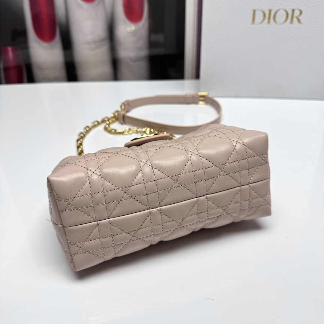 Dior Book Tote in Cannage Matelassé Lambskin with Open Top Closure for HandheldShoulderCrossbody