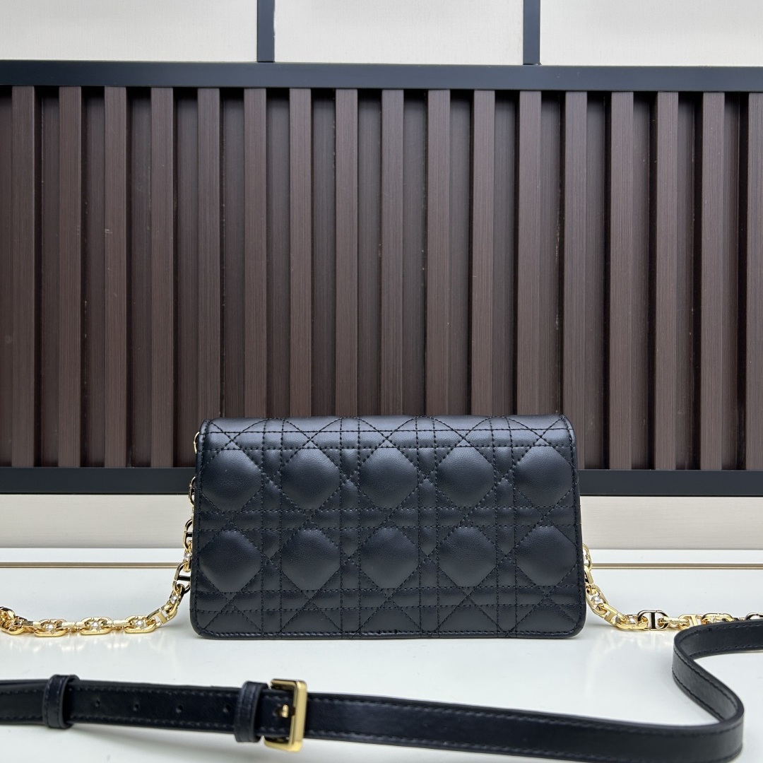 Dior Lady Mini in Cannage Lambskin with Magnetic Snap for Hand Shoulder Carry