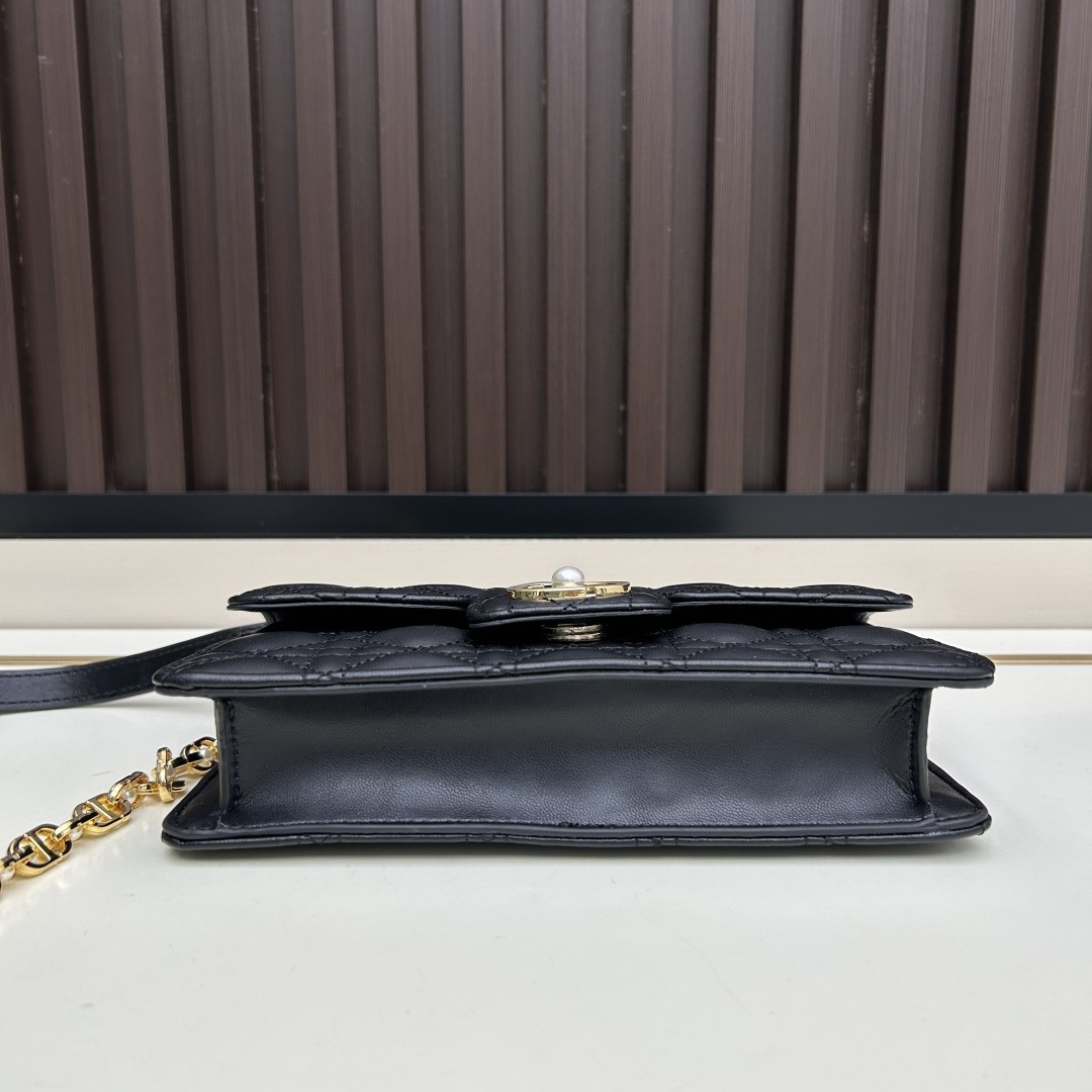 Dior Lady Mini in Cannage Lambskin with Magnetic Snap for Hand Shoulder Carry