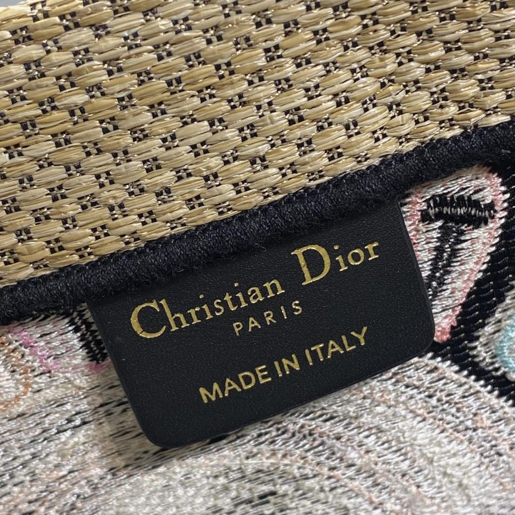 Christian Dior Book Tote in Canvas with Open Top Closure for Hand CarryShoulder 25cm Designer Bag